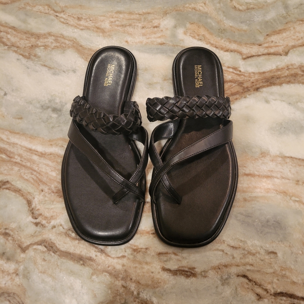 Michael Kors Alba Thong Sandals, W 9, worn once inside the house, no box